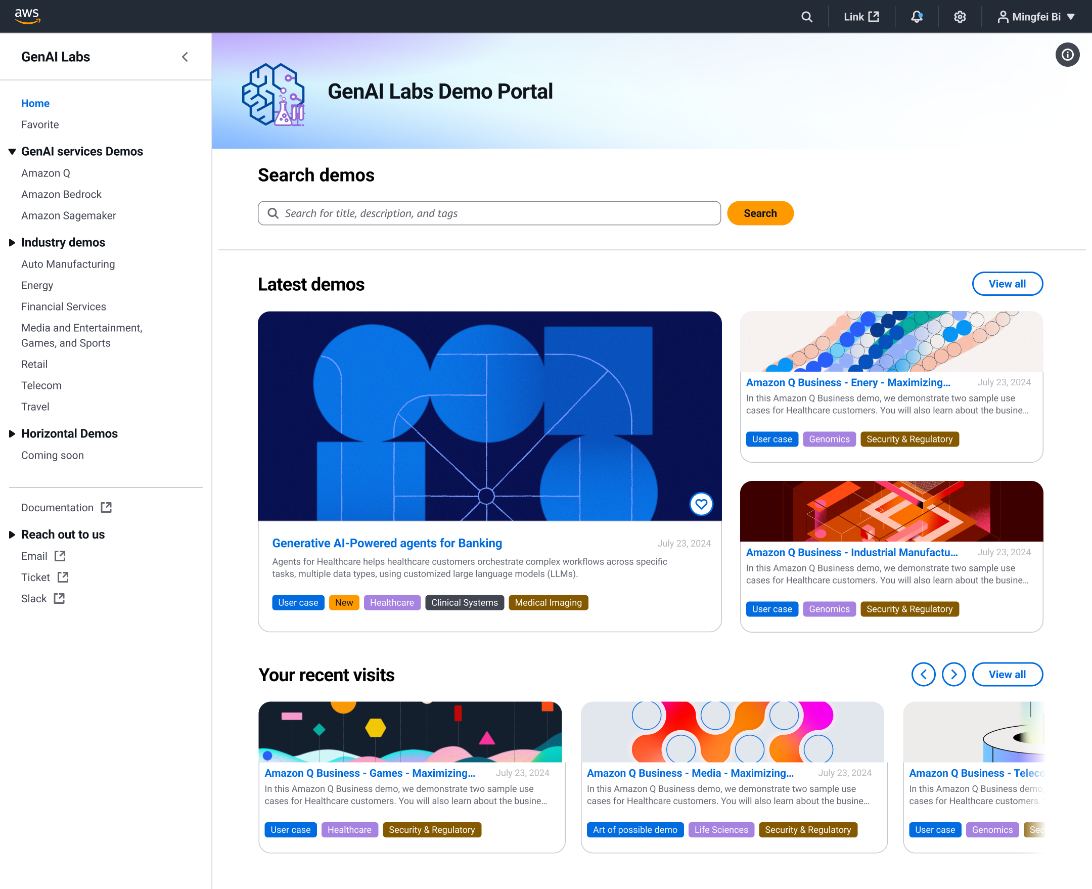 Demo Portal Interface