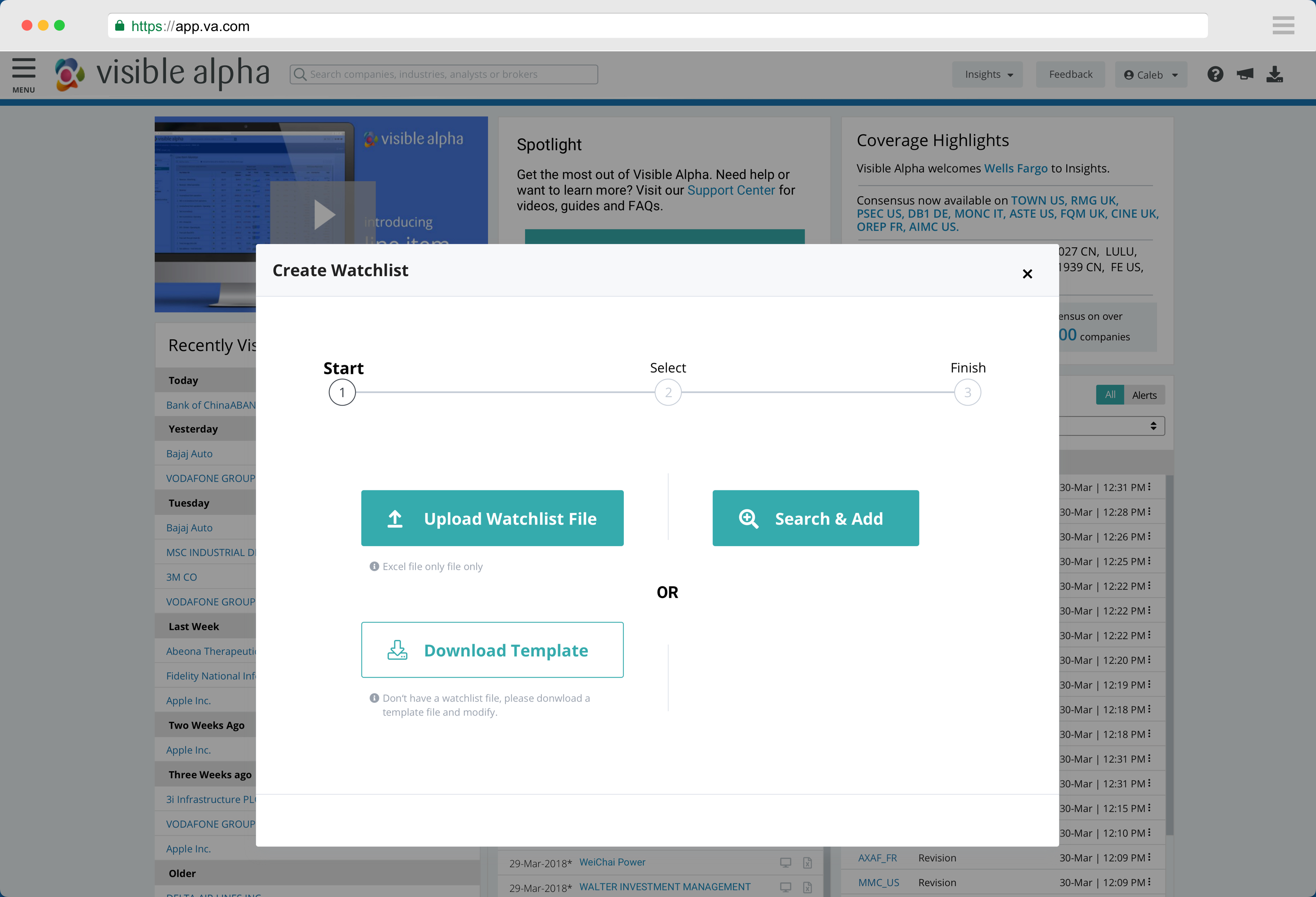 Visible Alpha Watchlist Part 2