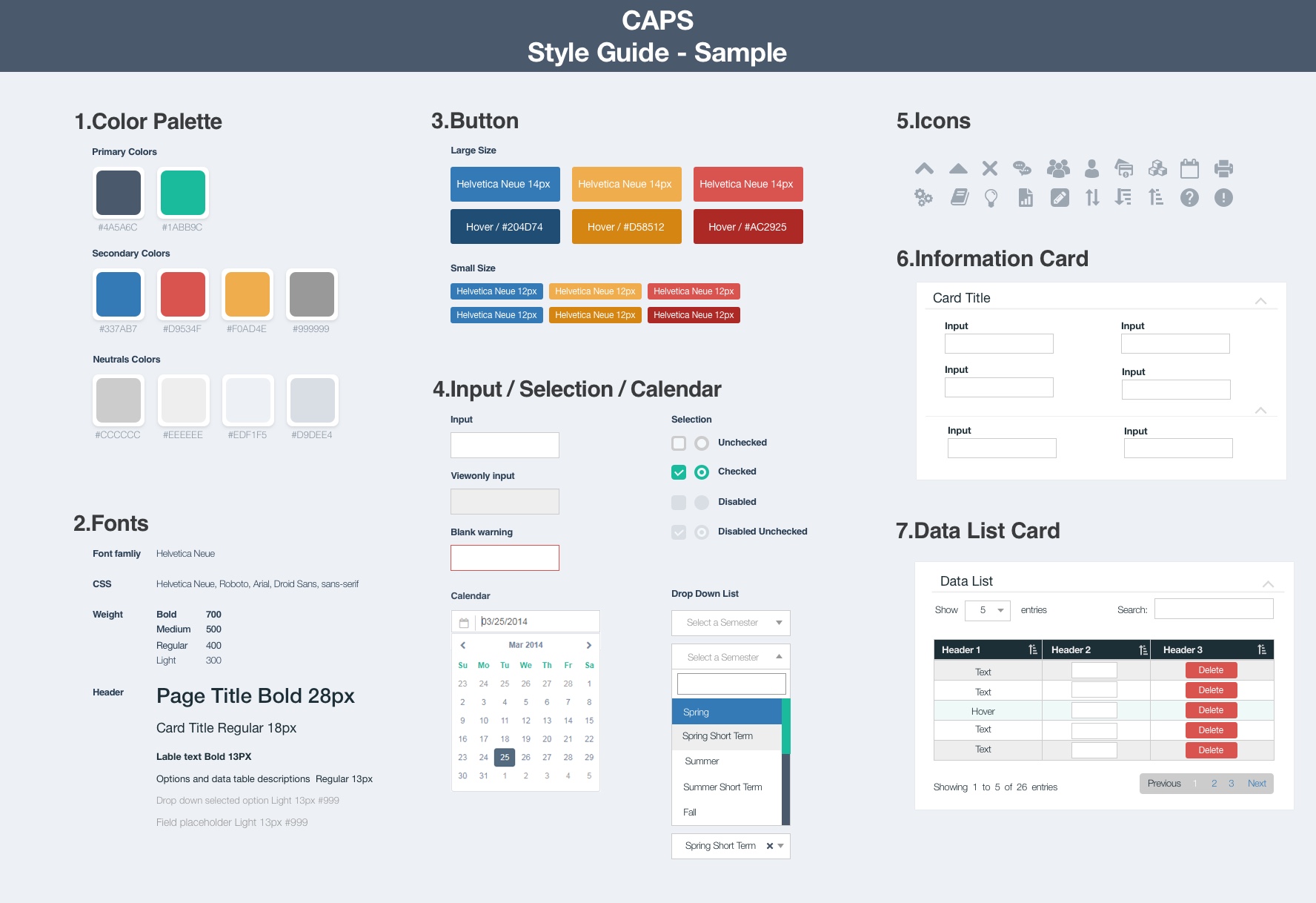 CAPS UI library templates